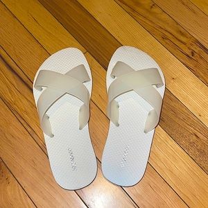 White sandals